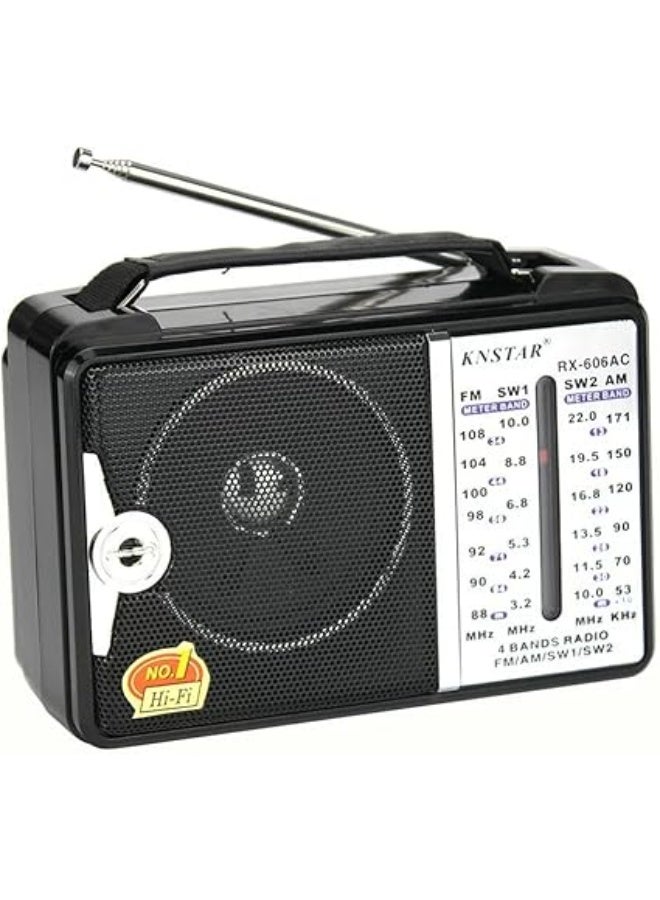 راديو – مزود بـ 4 موجات AM/FM/TV/SW1-2 – إشارة قوية وصوت نقي – يعمل بالكهرباء أو البطاريات – خفيف الوزن مع مقبض محمول – أفضل اختيار للاستماع لإذاعة القرآن الكريم - Image 3